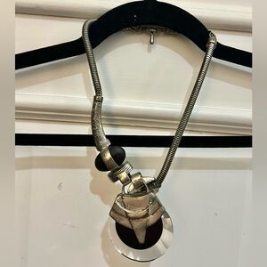 Vintage Silver Statement Pendant Necklace